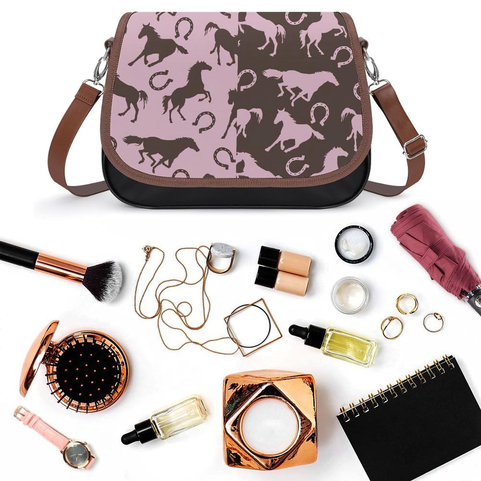 Amazon.co.jp: 馬 馬柄 ウマ ショルダーバッグ PUレザー